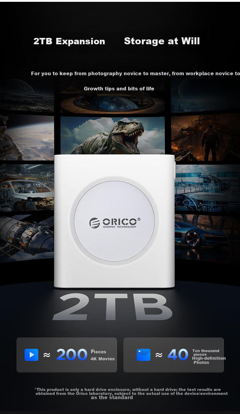 ORICO 2230 External Hard Drive Enclosure M.2 NVMe SSD Enclosure Compatible with IPhone 16, Laptops, Tablets, Electronic Urine Bags, External SSD Expansio 6