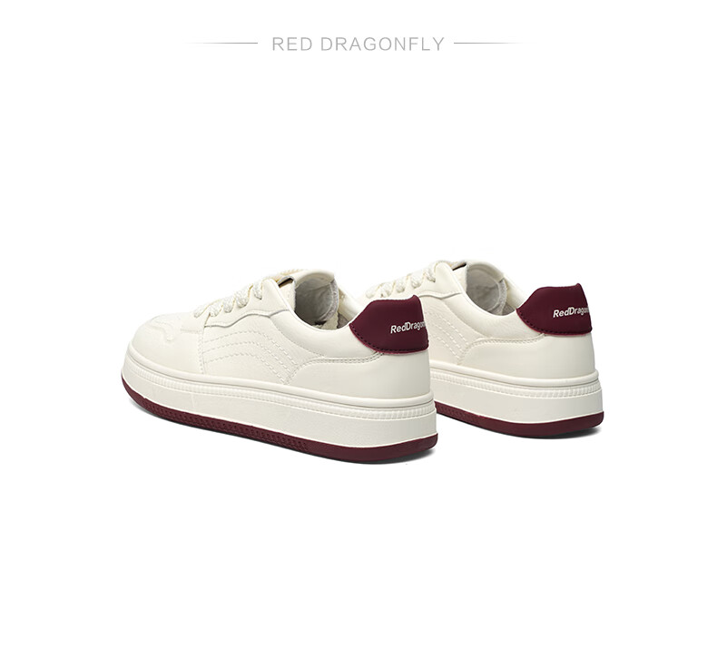 RED DRAGONFLY Casual Sneakers, Spring Women's Shoes, Student Thick-Soled Versatile White Shoes WTB15203, Beige/khaki Color, Size 37 7