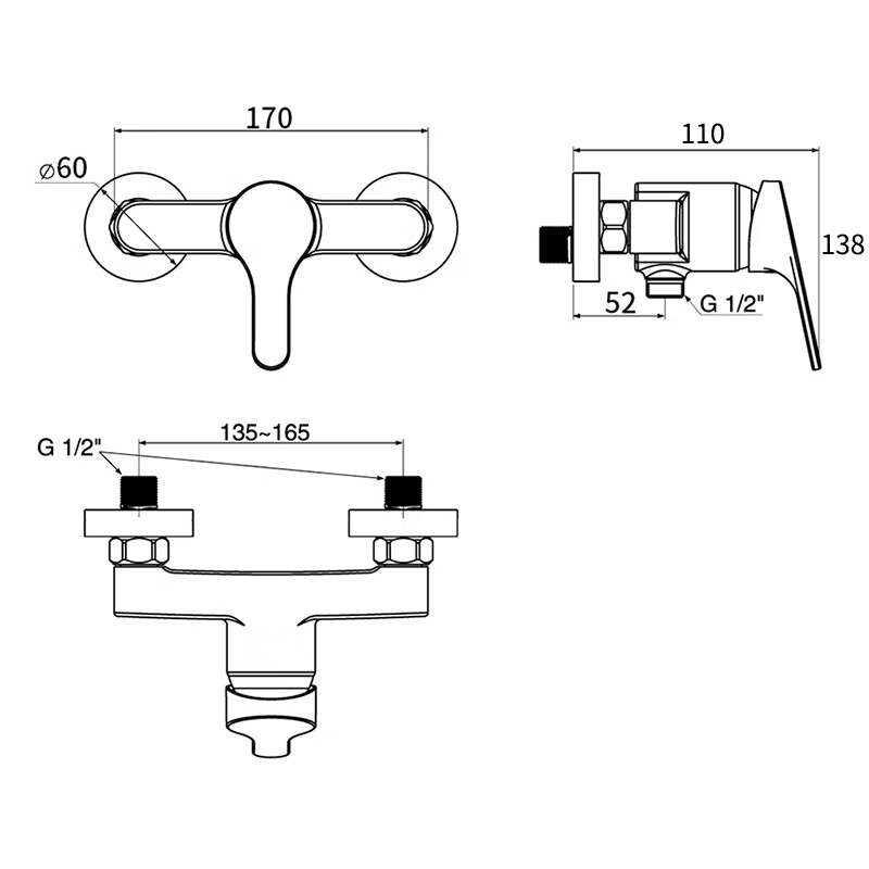 KEGOO Brass Bathroom Shower Mixer Faucet Hot and Cold Water Tap K220701