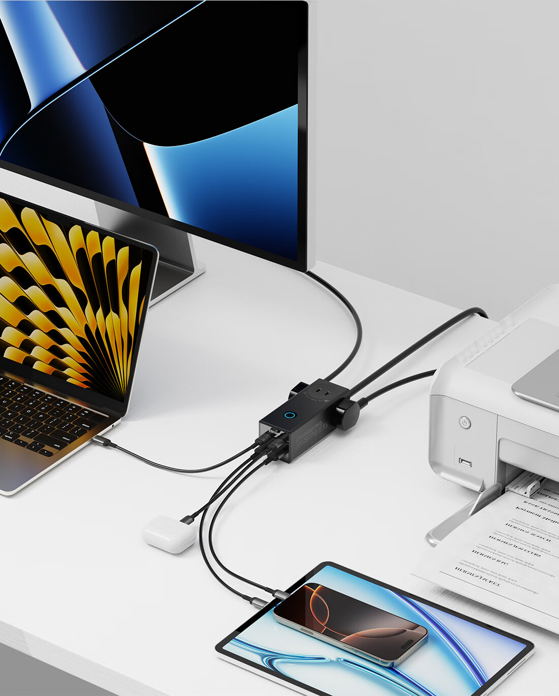 Etman Gallium Nitride 65W Charger Fast Charging Travel Portable Power Strip Socket/Travel Power Strip/Type-C Power Board/Business Trip Power Cord/Desk Charging Station/USB Extension Cord 6
