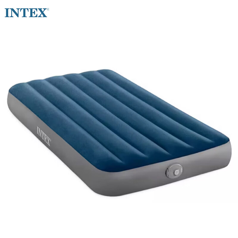 INTEX Automatic Inflatable Bed, Camping Tent Mat, Outdoor Sleeping Pad, Foldable Air Mattress, Battery-Powered Pump, Double Wide, 189