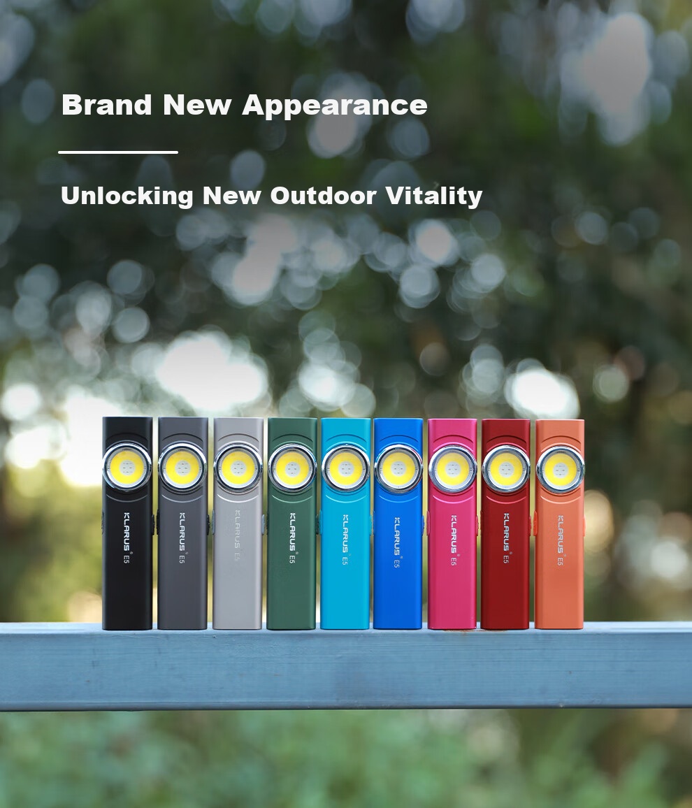 KLARUS EDC Flashlight, Upgraded High-Intensity Rechargeable Long-Range Ultra-Thin Dual Light Source Outdoor Magnetic Portable Light E5 10