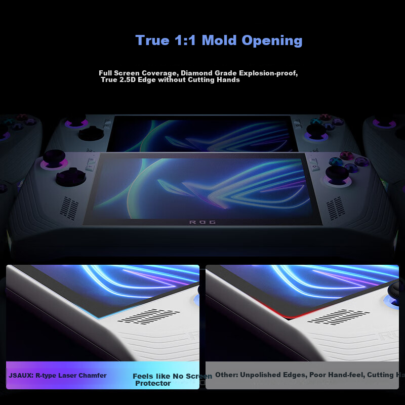 JSAUX Tempered Glass Screen Protector for ROG Handheld Xbox Allyx, Anti-Glare Frosted Film, Allyx Accessory, Second-Generation High-Definition Clear Protective Film