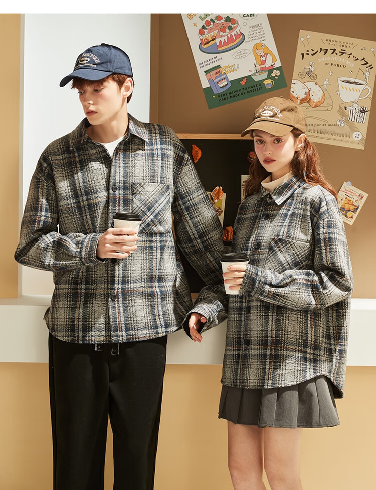 TonLion 2026 Couple's Plaid Jacket, Loose-Fitting Thick Coat for Men And Women, Fashionable Versatile Couple's Outfit 10