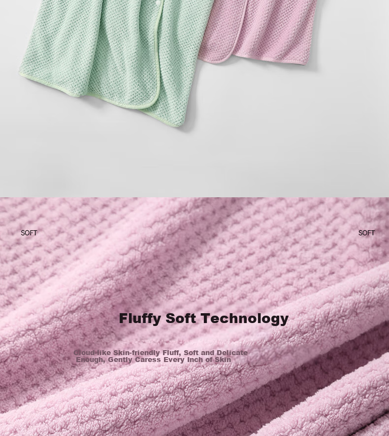 Jieliya Bathrobe for Men And Women, Wrap-Around Towel, Bath Towel Style, Home Use, Absorbent Bath Skirt, Loungewear Bathrobe, Pink 4