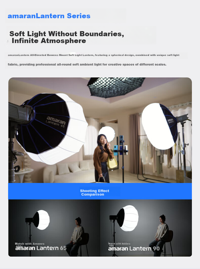 AMARAN Softbox, Octa Dome 90cm Quick-Install Octagonal Softbox, Quick-Detach Portable Deep Mouth Parabolic Live Streaming Photography Fill Light Beauty Light Softbox 7
