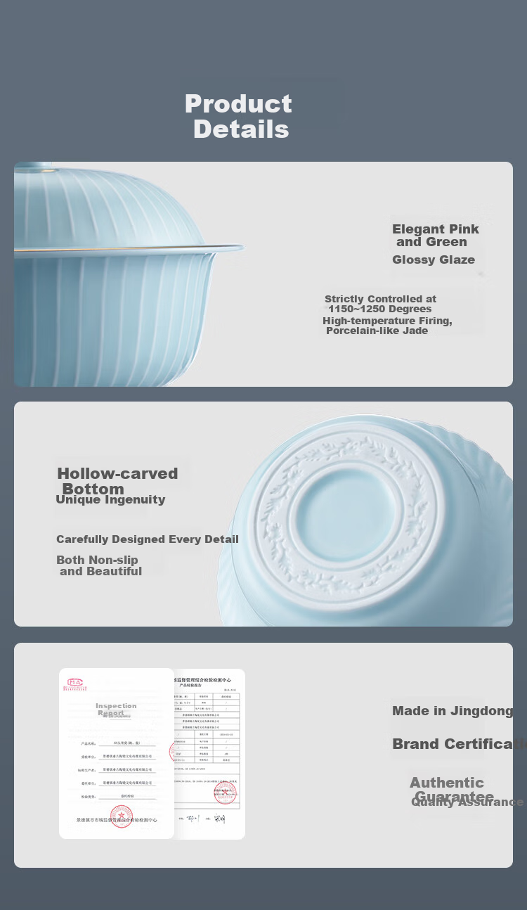 JD Original Bowl And Plate Tableware Set, Ceramic Dinnerware Gift Box for Housewarming, Qingkongjimoyue 66-Piece Set 9
