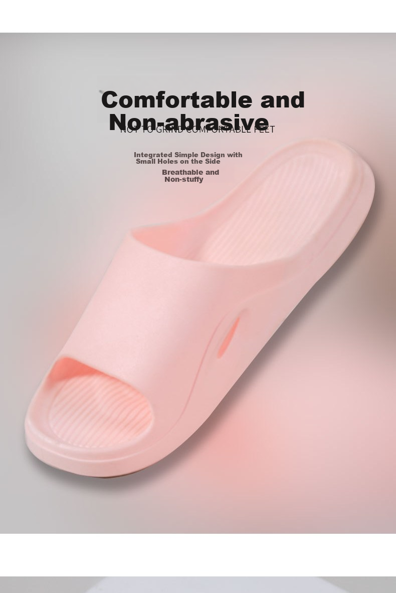 Huameijianbu Solid Color Soft-Soled All-Season Versatile Slippers, Couple's Bath Soft Elastic Sandals HM038 Pink Size 40-41 4
