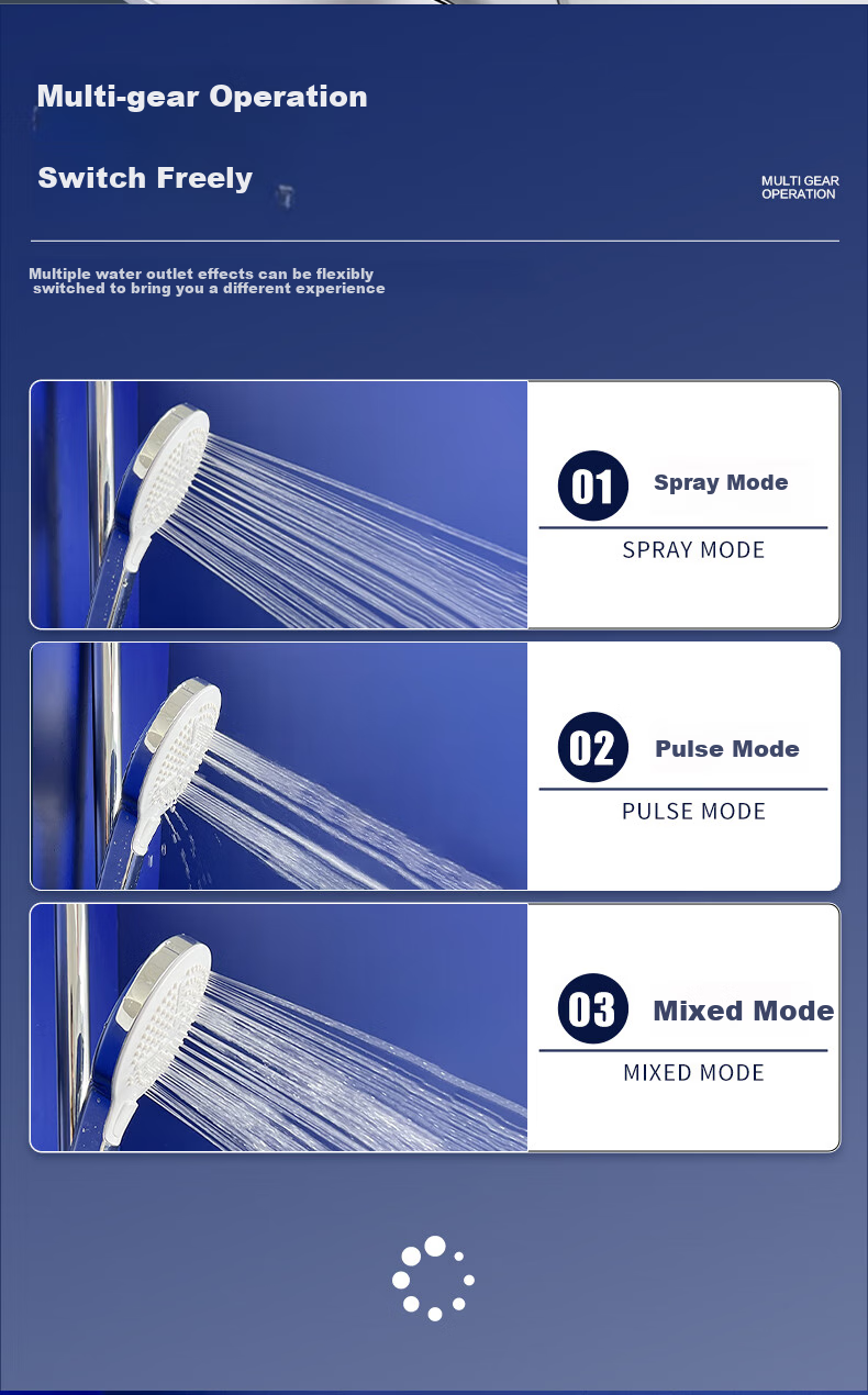 FAENZA Bathroom Simple Shower Head, Bathtub Copper Faucet, Rain Shower Spray, Multi-Position Water Output, FE05H102CP-3 7