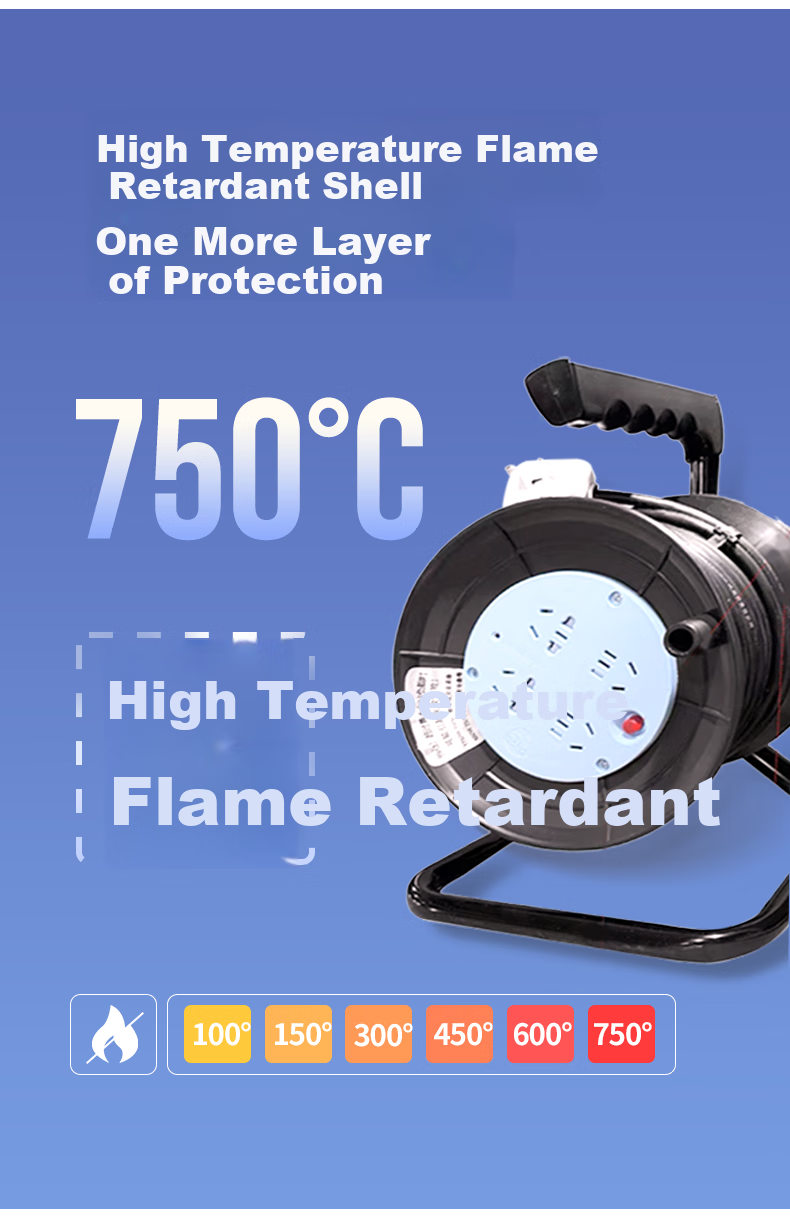 Kyfen Household Electrical Wire Reel, 10-Meter Safety Cord, Professional Engineering Use, Home Safety, 750° Flame Retardant, Overload Protection, Surge Protection, Lightning And Surge Protection, Overcharge Preventio 7