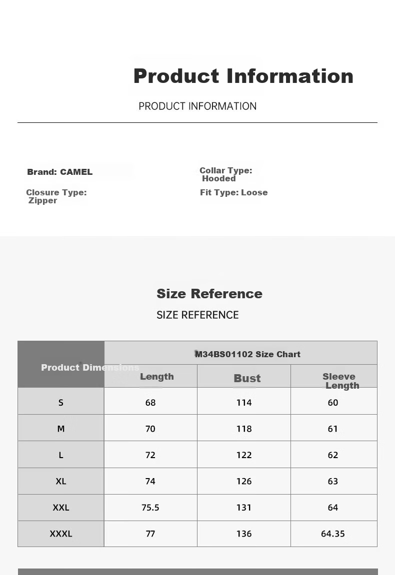 CAMEL Water-Resistant, Windproof, And Breathable Jacket for Men And Women, Loose-Fitting Casual Coat for Autumn M34BS01102 Glacier Gray S 14