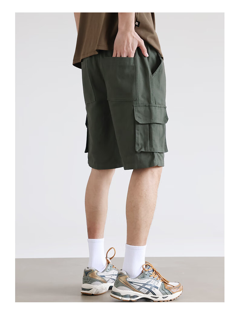 Jeanswest Men's Shorts, Summer Pure Cotton Thin Loose Cargo Style, Casual Straight-Leg Versatile Mid-Length Pants 11