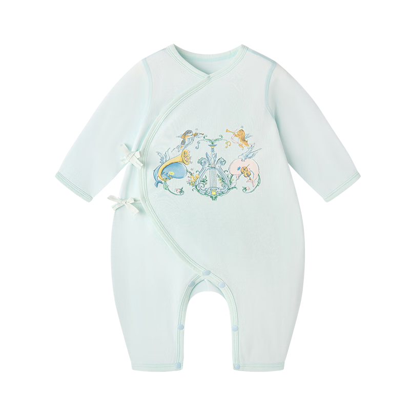 Babycare Cotton Baby Romper Newborn Onesie Bodysuit Full Moon Infant Clothing, Tranquil Blue, 66cm