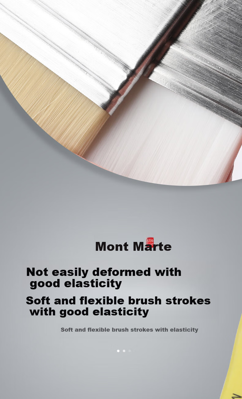Mont Marte Paint Brush Set for Art Painting, Gouache Watercolor Acrylic Oil Painting Brushes, 6CM Colorful Nylon Stencils Brushes, Chunri Qing P-HS Art Sketching 8