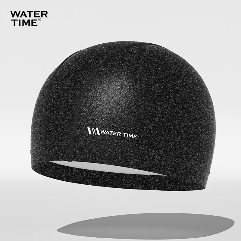 Шапочка для плавания WATERTIME, силиконовая, большая, для взрослых, для длинных волос, серия "Звездный бриллиант", черная "Звездный бриллиант"