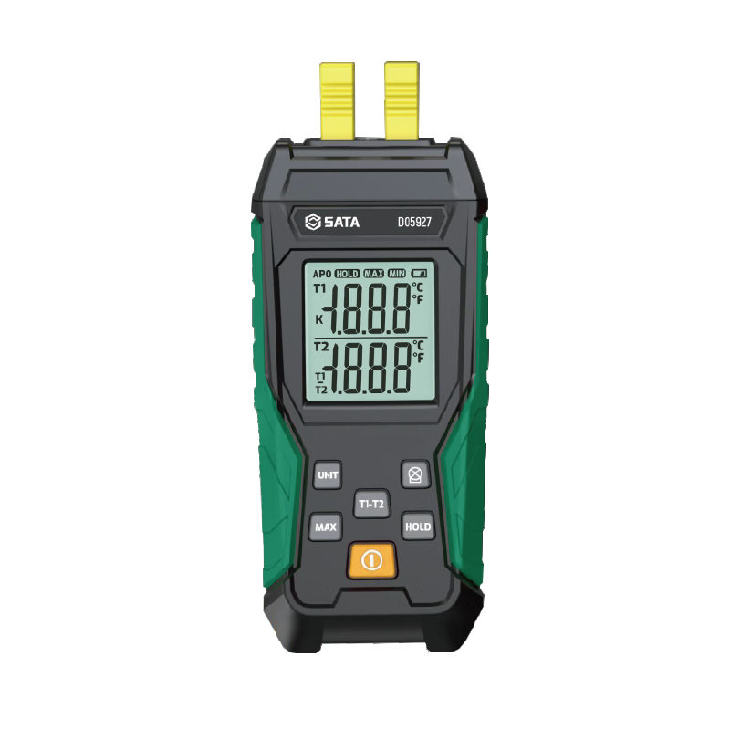 SATA K-Type Thermocouple Thermometer High-Precision Contact Temperature Meter Dual-Channel Water Temperature Tester D05927