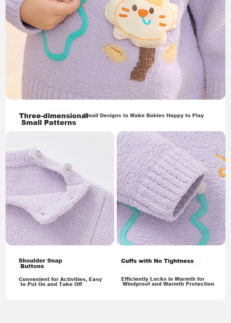 BALABALA Children's Clothing, Baby Sweater, Infant Knitwear, Boys' And Girls' Winter Wear, Round Neck Sweater, Fashionable Top, Knitted Sweater, Cute 5