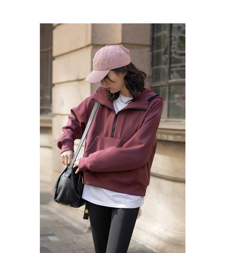 Dme [Urban Outdoor] Spring Sports Color-Block Hoodie with Drawstring Collar, Loose And Comfortable, Slimming Women's Sweatshirt 4