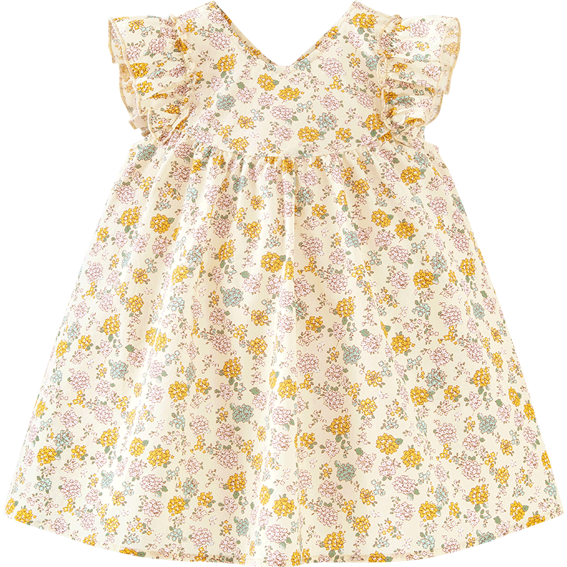 Minibala Girls' Cotton Dress, Baby Clothes, Princess Dress, New Style Skirt