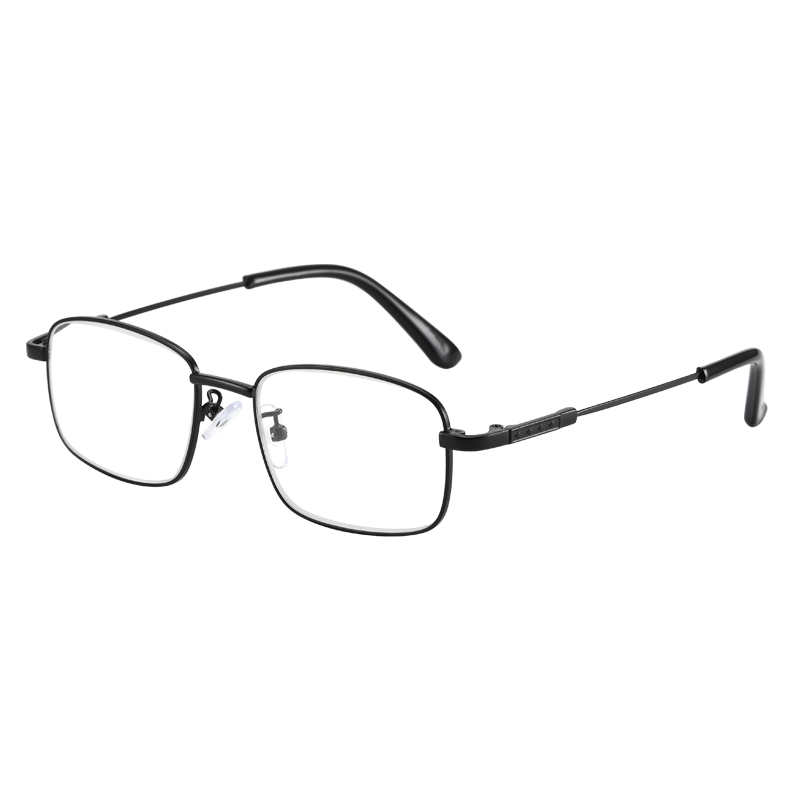 GOGOSOON Titanium Frame Crystal Reading Glasses for Men, Pure Natural Crystal Stone Glasses, High-Definition Ultra-Light High-End Titanium Frame Business Black Glasses