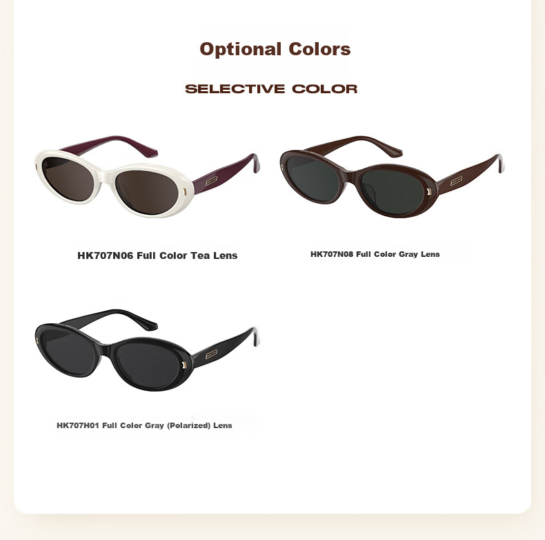 HELEN KELLER [Yeyeming] Cat Eye Sunglasses, Black Retro Oval Sunglasses for Women And Men, Trendy Sunglasses HK707H01 11