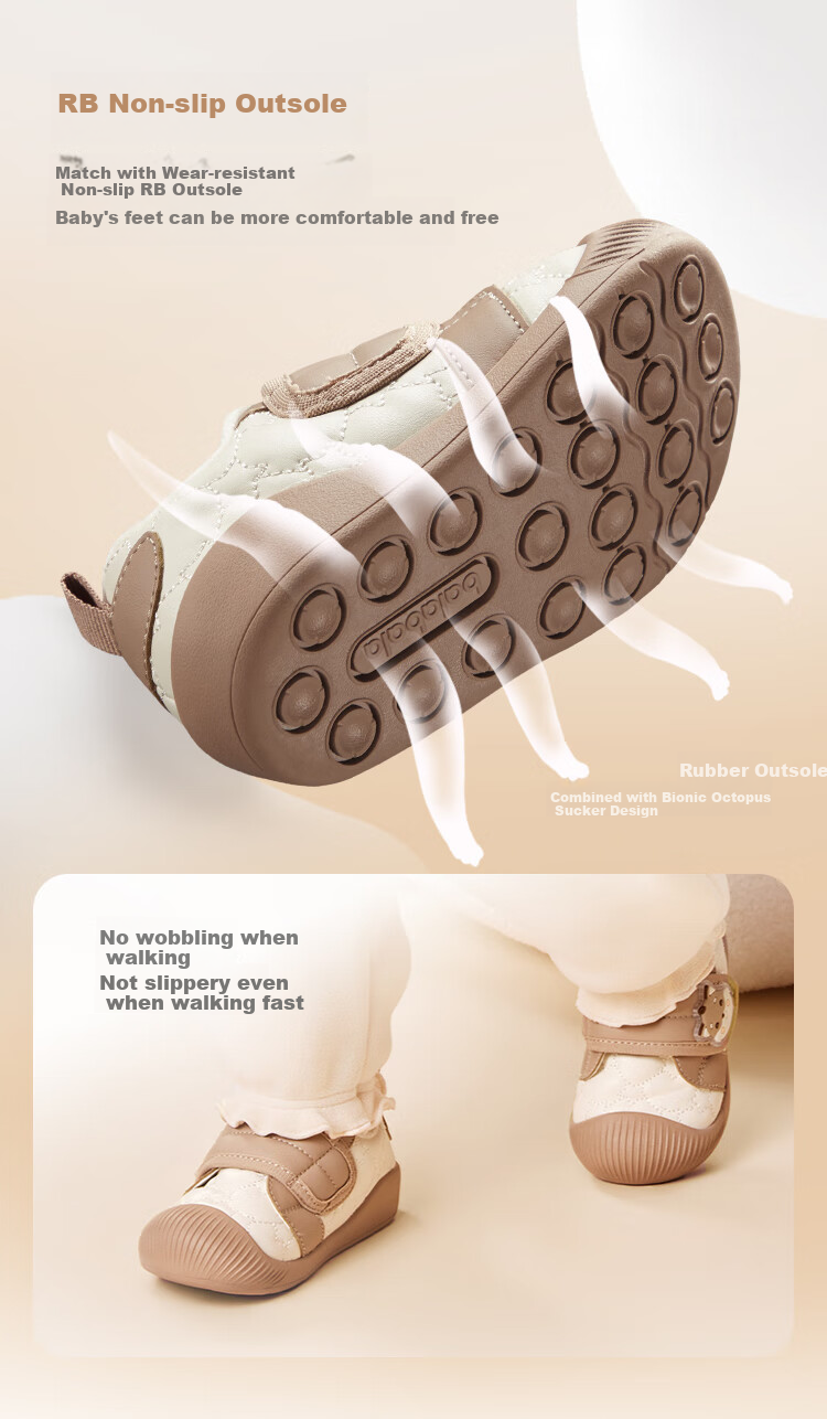 BALABALA Toddler Shoes, Baby Shoes for Boys And Girls, Autumn And Winter Fleece-Lined Shoes, Non-Slip 5