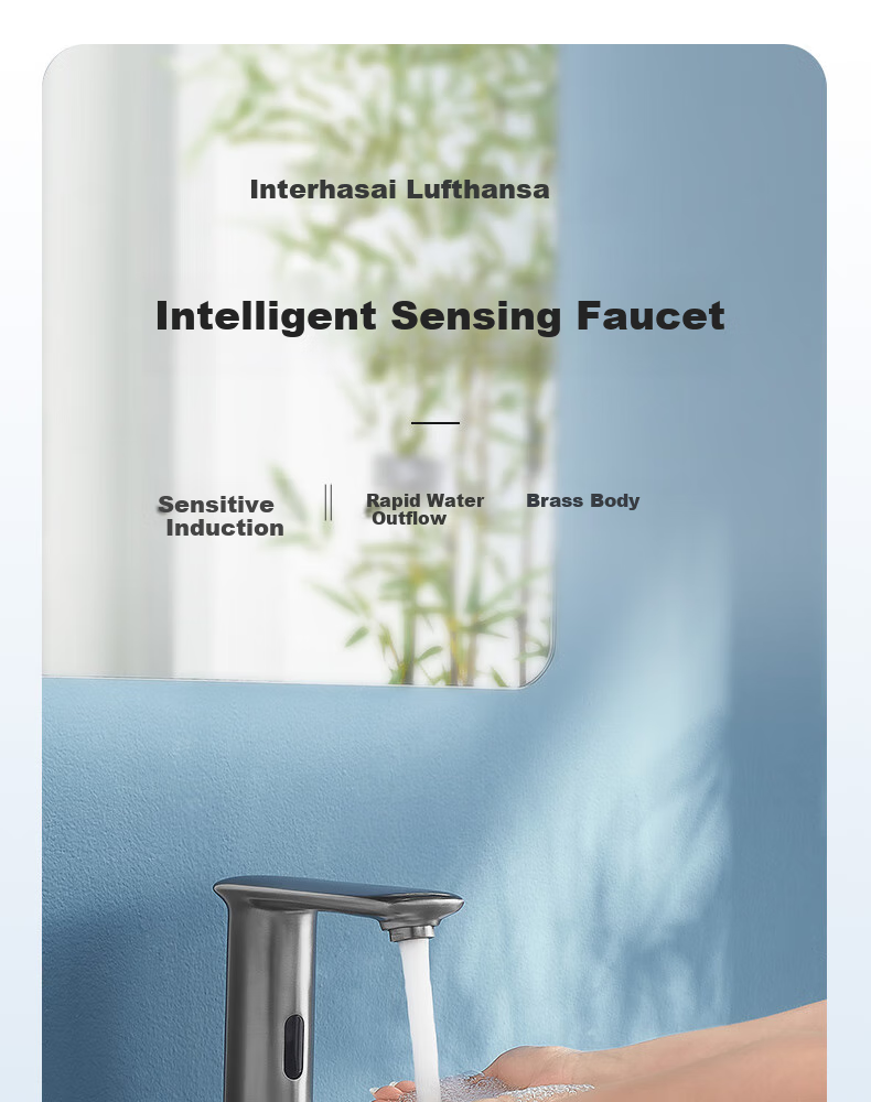 Interhasa! C2095 Hot And Cold Automatic Sensor Faucet, Brass Bathroom Tap, Smart Sink And Washbasin Sensor 1