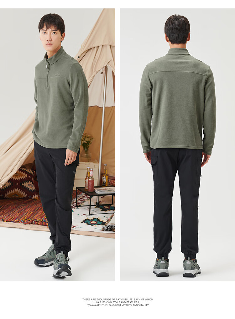 TOREAD Fleece Jacket, Autumn And Winter Men's Stand-Up Collar Ultra-Light Fleece Casual Versatile Anti-Static Coat TACCCM91362 3