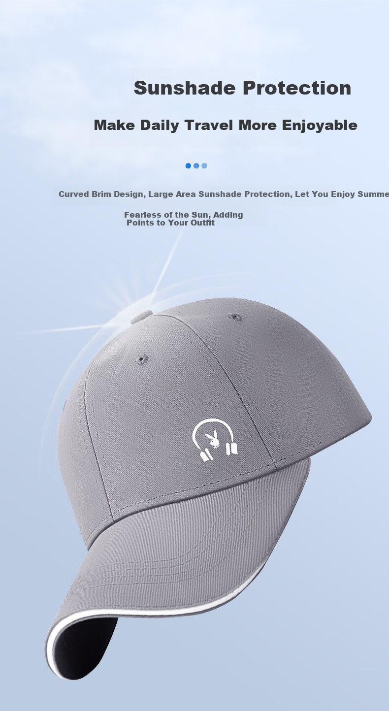 PLAYBOY Baseball Cap for Men, All-Season Visor Hat, Sun Hat, UV Protection, Breathable Fishing Hat, Gray 3