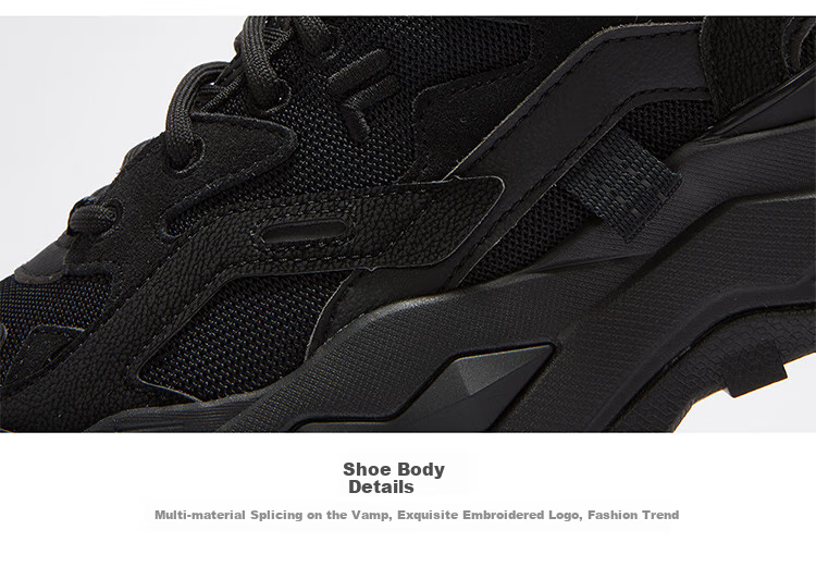 FILA FUSION Candy Men's Thick-Soled Height-Increasing Black Dad Sneakers Sports Shoes 3