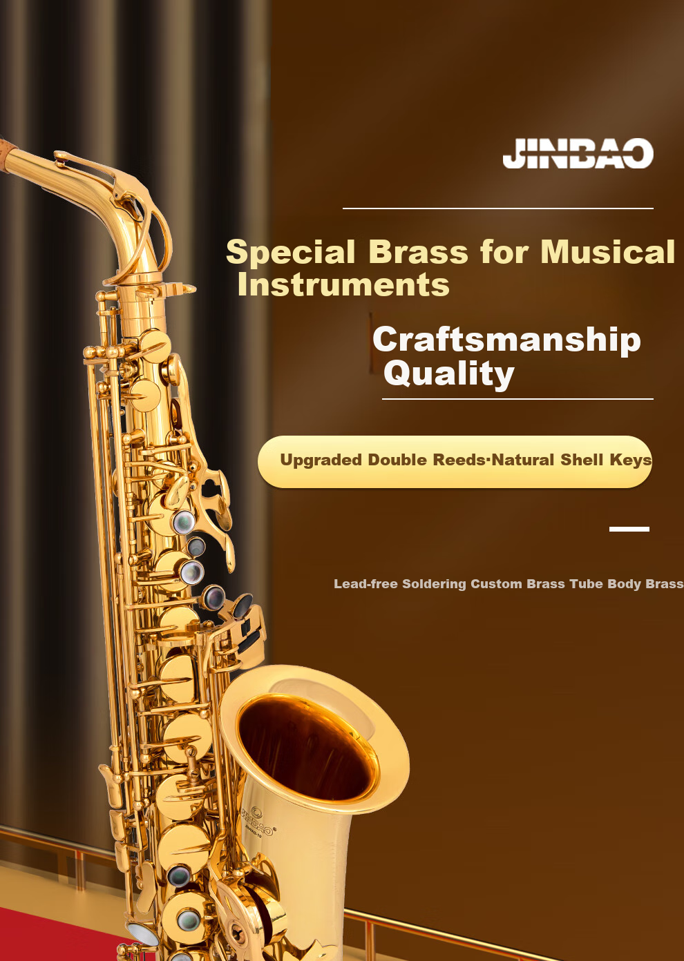 Jinbao Alto Saxophone JBAS-200 Professional Performance Grading Saxophone Beginner Wind Instrument Collection 4