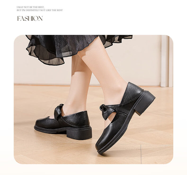 DAPHNE Bow Mary Jane Shoes for Women JK with Skirt Elegant British Style Design Sophisticated Flats Black Size 36 2