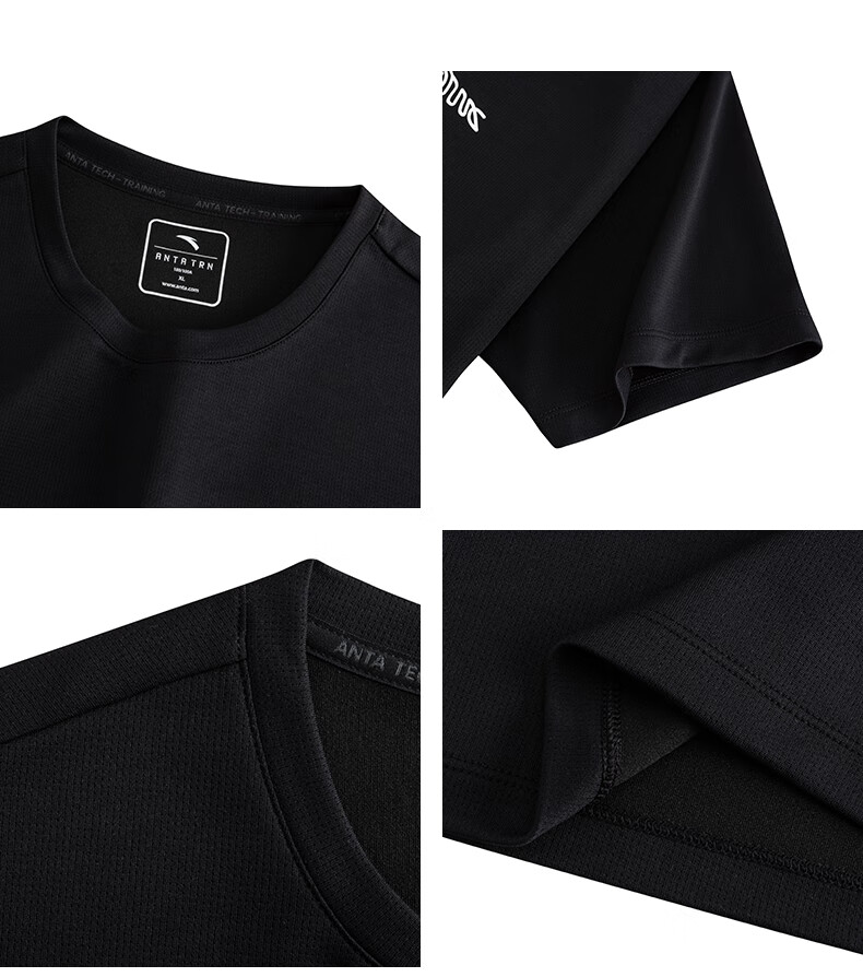 ANTA Quick-Dry T-Shirt, Men's Short-Sleeve T-Shirt for Summer, LOGO Printed Sports Undershirt, Loose-Fitting Moisture-Wicking Breathable Casual Top for Me 20