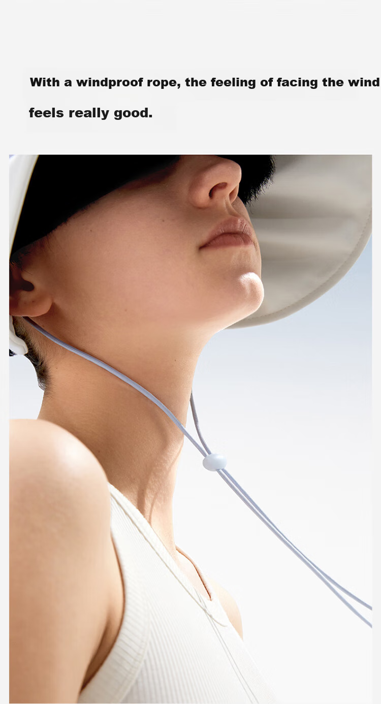 Bananain Liangpi Series Women's Sun Protection Hat with Wide Brim, UV-Resistant Visor Cap, Sunshade Hat, Beige, F 20