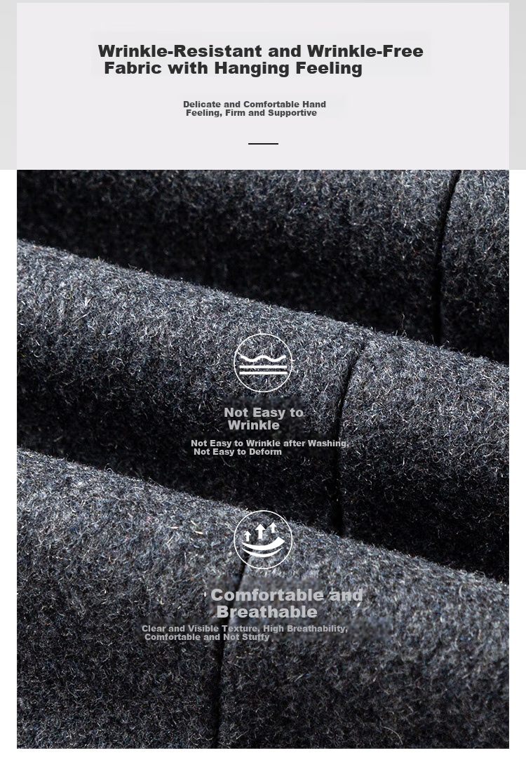 SHANSHAN Wool Blazer Jacket for Men Autumn Winter Warm Easy-Care Dad Style Work Commute Single-Breasted 2