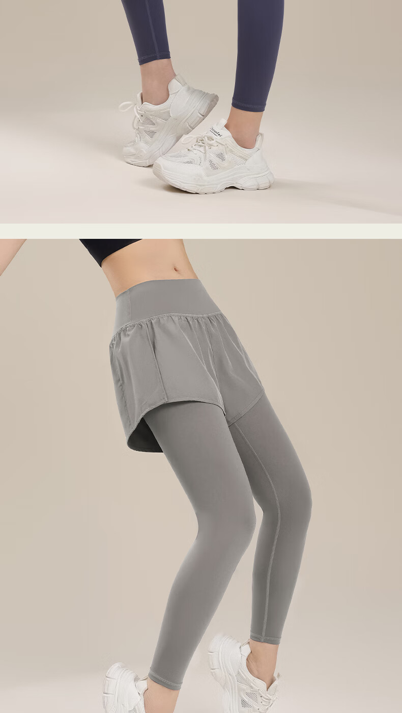 Free Style Women's Two-in-One Yoga Pants Spring Autumn Outdoor Sports Fitness Quick-Dry Pilates Training High-Waist Long Pants 12