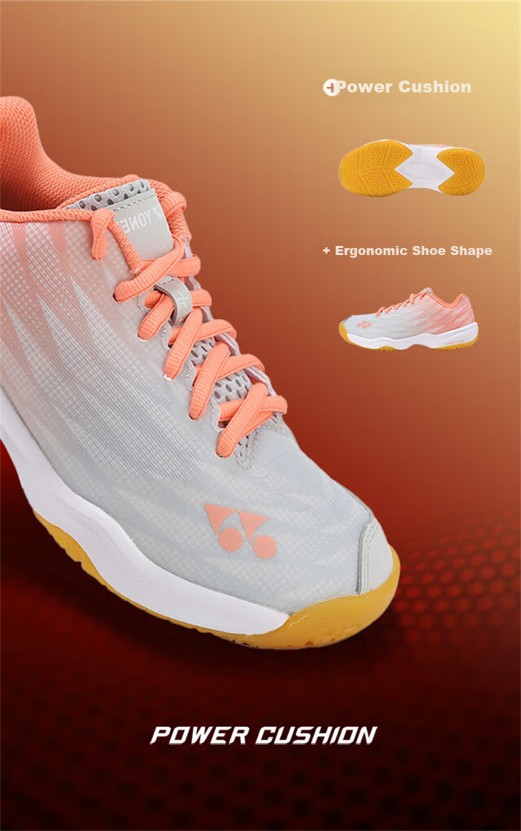YONEX Badminton Shoes for Children And Teenagers, Ultra-Light Shock-Absorbing Sports Shoes SHBA5JR Orange-Red Size 35 4