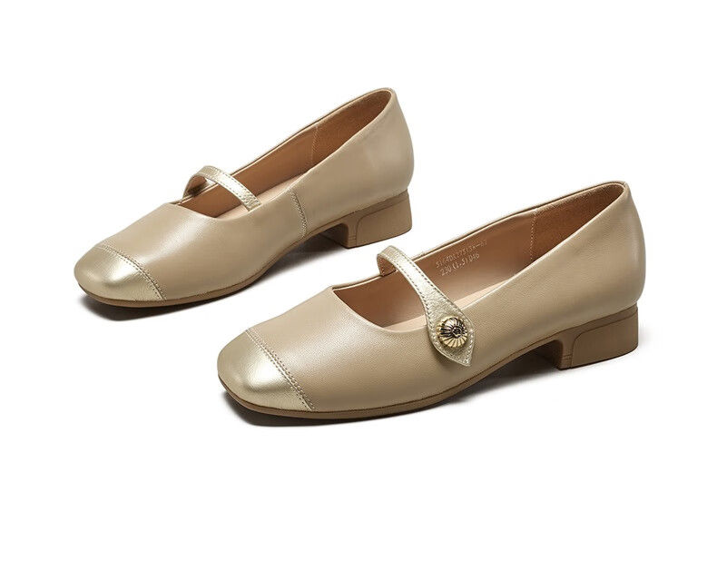 Yierkang Leather Shoes, Thick-Soled Women's Simple Loafers, Comfortable Work Flats for Nurses And Mothers, 27015W, Black, Size 35 18