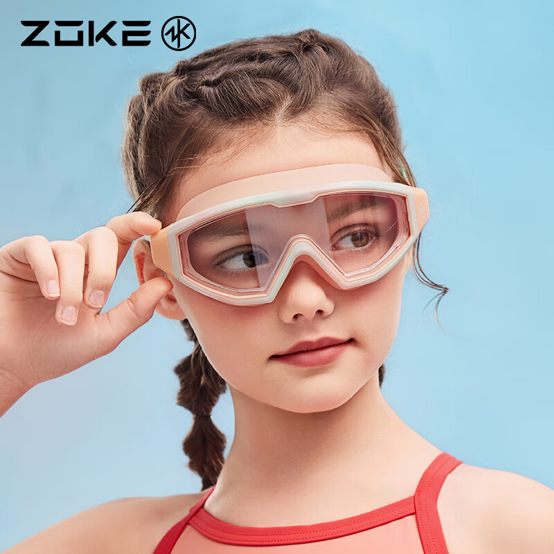Детские очки для плавания ZOKE, с широкой оправой, антифог, водонепроницаемые, профессиональные, 624502101-4