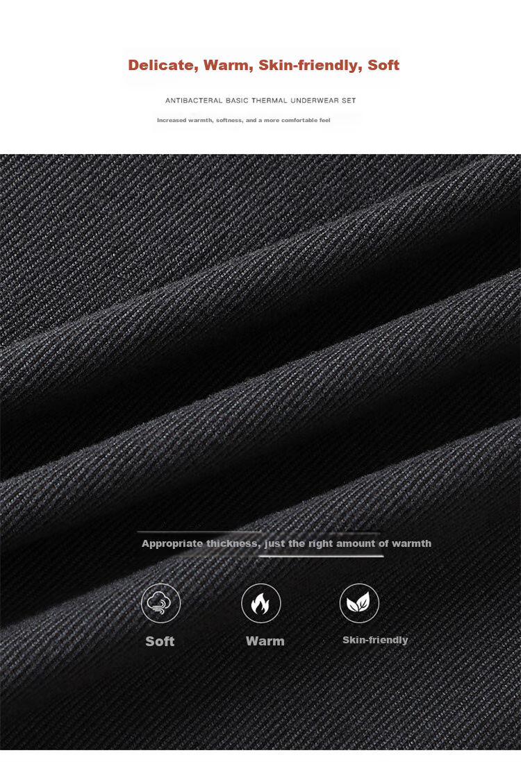 LangSha [Fall New Arrival] Men's Thermal Underwear Set, Antibacterial Thin Spring And Autumn Couple's Antibacterial Warm Base Layer 4
