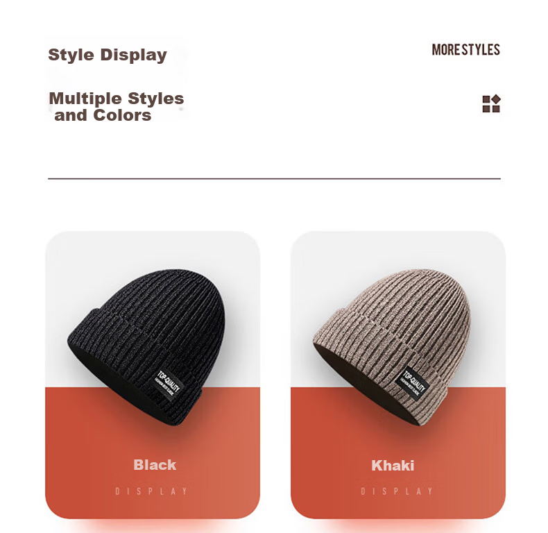 RED DRAGONFLY Hat for Men, Winter Season, Middle-Aged And Elderly, Grandfathers And Fathers, Cold Protection, Warmth, Windproof, Fleece-Lined, Thickened, Knitted Woolen Cap for The Elderly 2