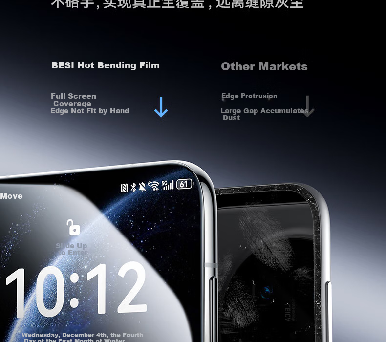 BASEUS [DLC Xuanwu Film | True Anti-Shatter] Tempered Glass Screen Protector for Huawei Mate X6, Full Coverage Protective Film, Shatterproof Anti-Fingerprint Screen Protector 13