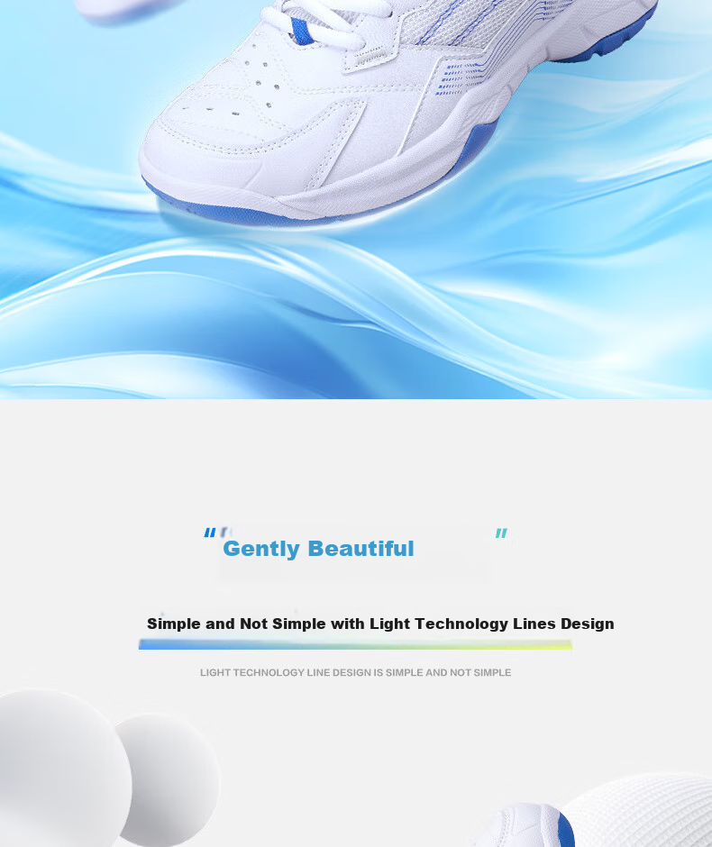 KUMPOO Badminton Shoes for Men And Women, Professional All-Round Sports Shoes, Breathable Shock-Absorbing Wear-Resistant KHR-E19 Silver Size 40 2