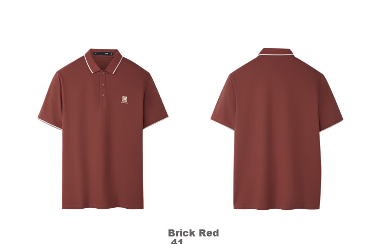 HLA Short-Sleeve Polo Shirt for Men, Contrasting Color Cool-Feeling Large Size Lapel Short Sleeve for Summer 6