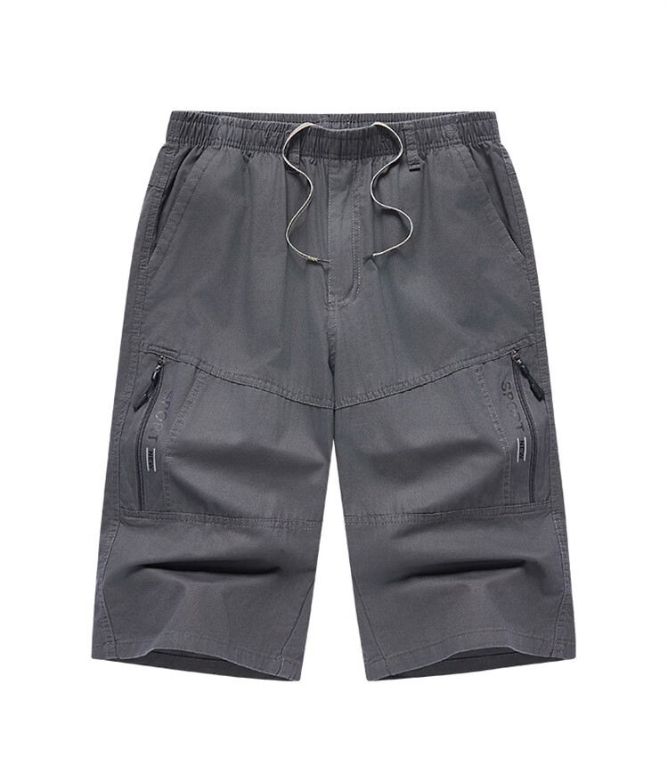 TUCANO Men's Summer Cotton Comfortable Casual Sports Five-Point Shorts Versatile Fashion Work Pants Dark Gray AL 4