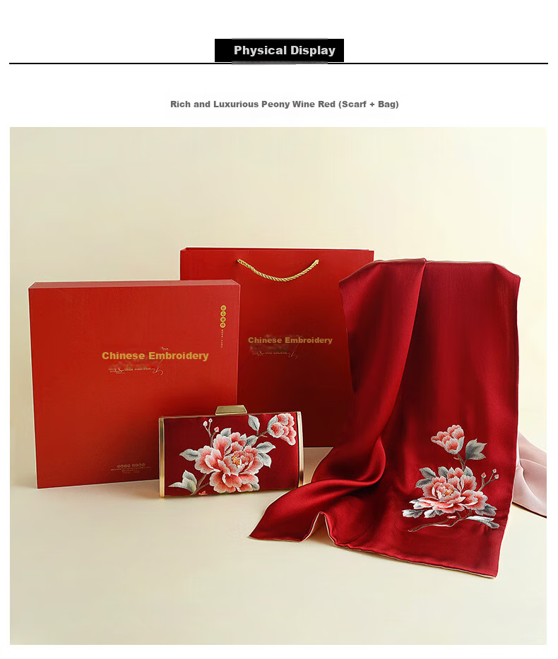 Hangsi Mansion Su Embroidery Silk Scarf Shawl Mulberry Silk Luxury Set Birthday Holiday Gift for Mom - Butterfly Green 2