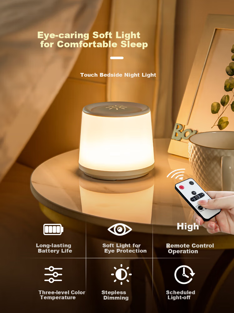 Datouren Remote Control Night Light, Baby Feeding Lamp, Bedroom Bedside Lamp, Plug-In Timer Light, Maternal And Infant Sleep Companion Light, Night Light for Getting up at Night 2
