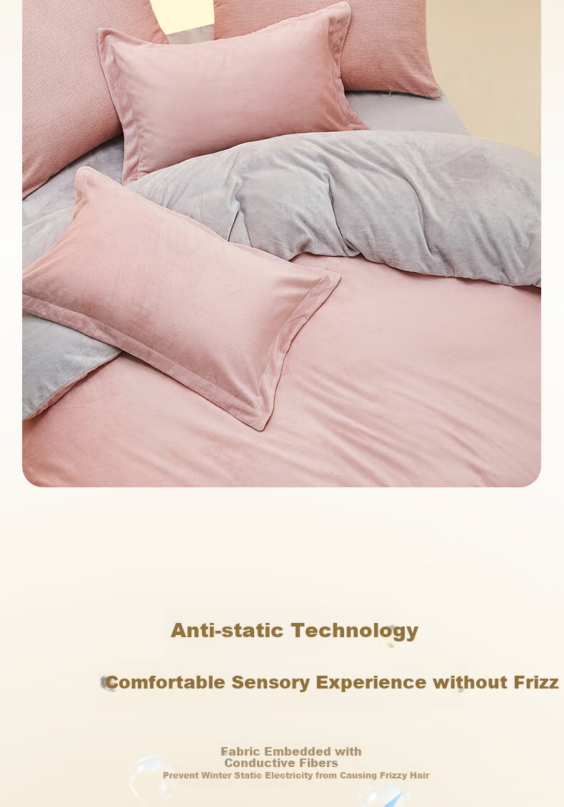 LOVO Luolai Flannel Three-Piece Set, Student Dormitory Anti-Static Winter Thickened Double-Sided Duvet Cover, 150*215cm 6