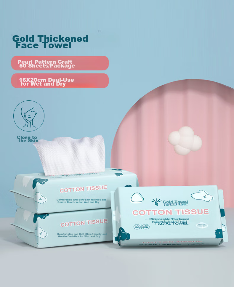 KING SHORE Disposable Face Towels, Thickened Wet And Dry Dual-Use Cleansing Wipes, Portable Pearl Texture, 20*20cm, 3 Packs 1