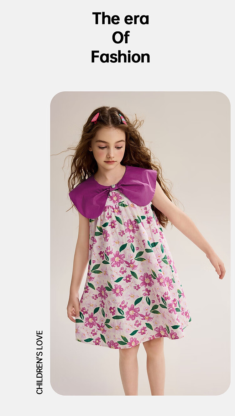 ASK JUNIOR Girls Summer Dress Lightweight Breathable Vacation Princess Dress 12